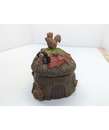 Cute Vintage Ceramic Squirrel Standing On Stump Covered Nut Candy Stash ... - $9.85