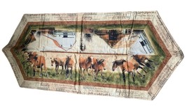 Handmade Horses running barn quilted table runner - $38.60