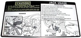 1975-1978 Corvette Instructions Jacking - $16.78