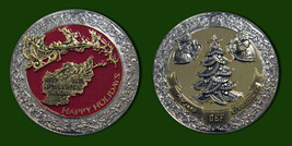 Oef Operation Enduring Freedom Christmas Santa Claus On Sleigh Challenge Coin - £21.57 GBP