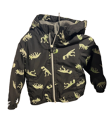 OshKosh B'Gosh 12M Light Weight Lined Zip-Up Hooded Jacket Dinosaur Print Glows - $17.79