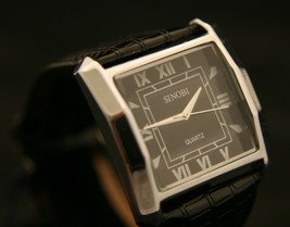 New men's Sinobi Japanese quartz "Santos" oversize Roman numeral wristwatch - $39.60