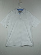 London Fog Polo Men&#39;s XL White Blue Polka Dot Lightweight Vintage - £7.20 GBP