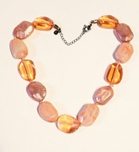 VJ Vicky Jousan Acrylic Hand Knotted Bead Necklace Signed 18-21&quot; - £7.82 GBP