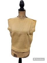 Dalton 50&#39;s 100% Virgin Cashmere Yellow Beige Sweater Vest WPL 11765 - £18.68 GBP