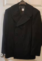 Vintage US Navy Peacoat Mens 42R Black Double Breasted Outdoor Military ... - $72.73