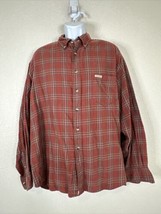 Dockers Khakiware Red Check Thick Woven Button Up Shirt Mens XL - $13.39