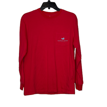 Southern Marsh Mens Long Sleeve T-Shirt Size Medium Salmon Red 100% Cotton Fish - £15.81 GBP