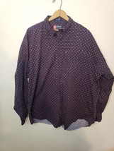 Chaps Ralph Lauren Button Up Shirt Mens XL Cotton Checked Black All Over... - £8.75 GBP