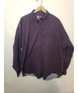 Chaps Ralph Lauren Button Up Shirt Mens XL Cotton Checked Black All Over... - £8.79 GBP