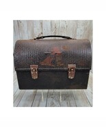Vintage 1960 American Thermos Company Black Metal &quot;V&quot; Dome Top Workmans ... - $849.60 MXN
