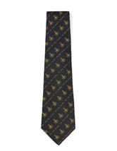 MASON TIE MENS Masonic FRATERNITY Freemason Silk Self Tie BLACK - $34.30