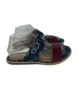 Ugg Australia Womens Amalia Denim Logo Double Band Slide Sandals Size 7 - $44.54