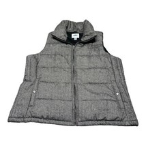 Old Navy Thick Wool Blend Puffer Vest Women’s XL Full Zip Gray Fleece Lined - $23.36
