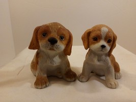 Vintage Set of 2 Miniature Homco Cocker Spaniel Puppies Porcelain Figurines - £9.49 GBP