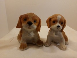 Vintage Set of 2 Miniature Homco Cocker Spaniel Puppies Porcelain Figurines - $11.88