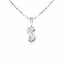 ANGARA 3.2mm Natural 2 Stone Diamond Swirl Pendant Necklace in Silver for Girl - £264.91 GBP+