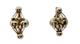 Vintage Modernist Mexico Sterling Silver Screw Back Earrings Balls 925 - $59.28
