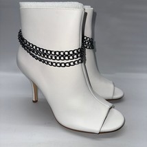 Juliet Holy Women Size 8 M White Open Toe Booties Ankle Boots Heels Zipp... - £14.73 GBP