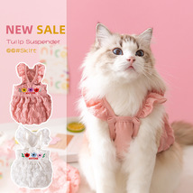 Tulip embroidery Pet Dress, Puppy Clothing, Dog and Cat Vest, Summer Dog Clothes - £15.00 GBP