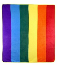 Rainbow Pride LGBT Old Style Flag Deluxe Polar Fleece 50&quot;X60&quot; Inch Warm Blanket - £19.18 GBP