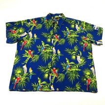 Patio Wear by Aprons N More Button Down Shirt Mens XL Blue Green Hawaiia... - £11.02 GBP