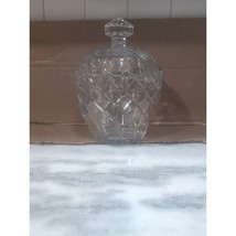 Polonia Lead Crystal Biscuit Jar With Lid, Antique Cookie Holder, 10.75&quot; Height - £23.44 GBP