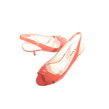 $650 Prada Shoes 36 Womens Corral Patent Slingback Peeptoe Heels *LOVELY* Size 6 - £197.32 GBP