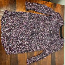 Parker Sequin Mini Dress Womens 12 Multi Color Open Back Long Sleeve Par... - $311.85
