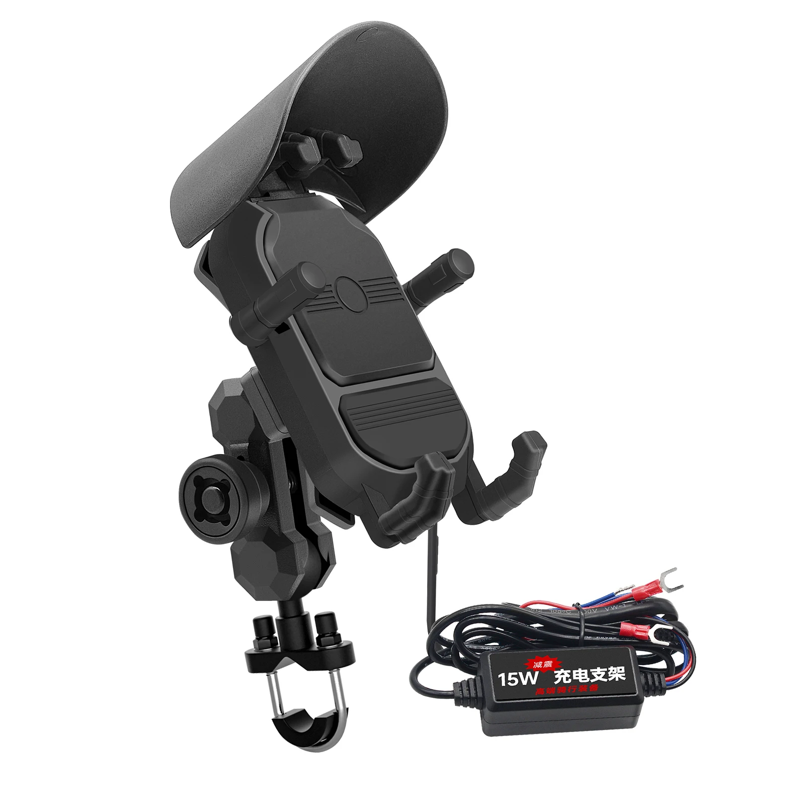 Motorcycle Mobile Phone Holder Rechargeable Handlebar Model 15W Fast Charging Sh - £264.32 GBP