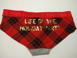 Victoria&#39;s Secret Pink Hipster Panty Logo Waist Life Of The Holiday Party Large - £5.53 GBP