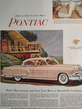 1954 Holiday Original Art Ad Dollar for Dollar You Can&#39;t Beat a PONTIAC! - $10.80
