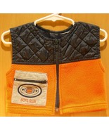 Small, Sleeveless, Vest, Orange &amp; Quilted Blue Top, Zippered Front, Chil... - $11.95