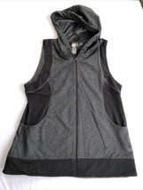 Calia by Carrie Underwood sleeveless XL hooded  jacket Athletic top Gray Black - £13.80 GBP
