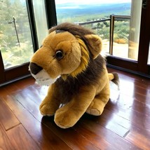 Wild Republic Lion Realistic 10&quot; Gold Tan Brown Plush Stuffed Jungle Animal - $9.00