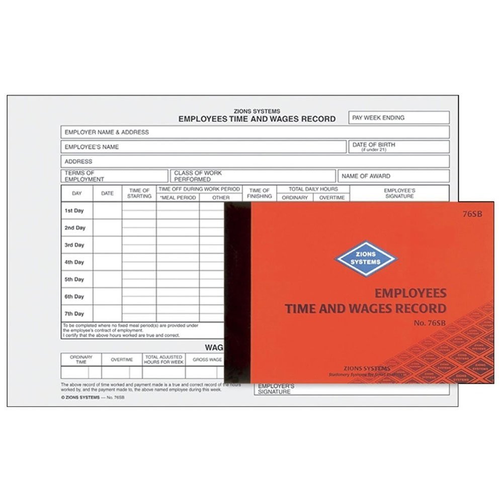 Zions Employees Time &amp; Wage Record Book - $23.22