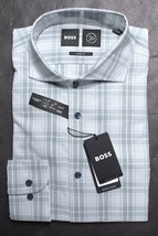 Hugo Boss Men Max Sharp Performance Stretch Cotton Dress Shirt 38 15 32/33 - $65.42