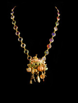 Victorian carriage necklace - kirks folly Cinderella brooch pendant - rhinestone - £179.43 GBP