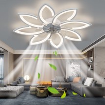 Bladeless Ceiling Fans With Lights And Remotes, Flush Mount Ceiling Fans With - £143.80 GBP