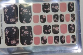 Nail Polish Strips PEDICURE (new) A THOUSAND CHERRY BLOSSOMS - FUN &amp; EASY! - £8.70 GBP