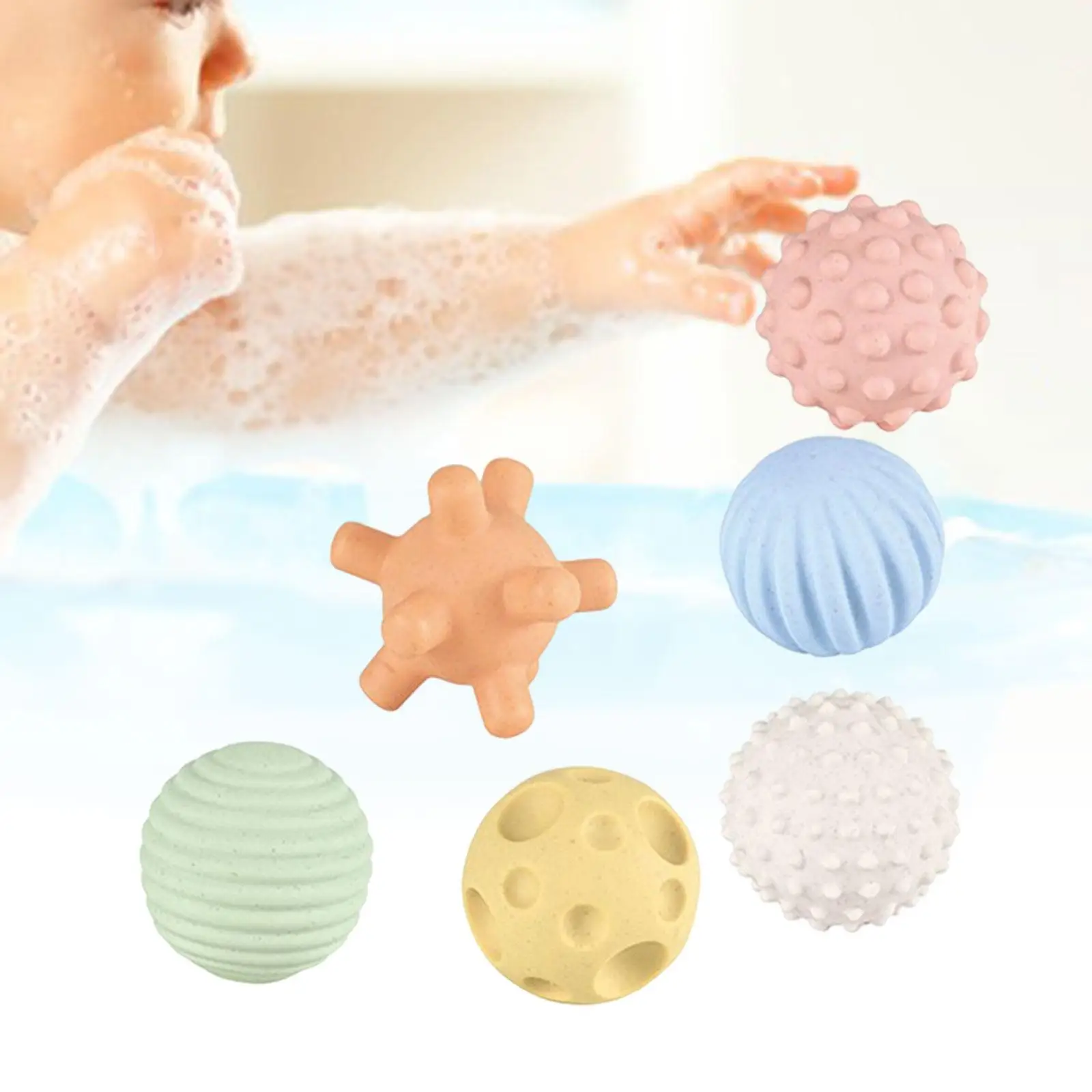6x Soft Sensory Toy Balls Montessori Infant Toy Baby Bath Toy Beach Ball for - £12.12 GBP