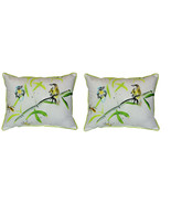 Pair of Betsy Drake Birds and Bees I Large Indoor Outdoor Pillows 16x20 - £70.05 GBP