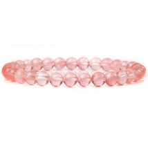 6MM Pink Quartzs Bead Stretch Bracelet Purple Natural Amethysts Stone Bracelets  - $13.43