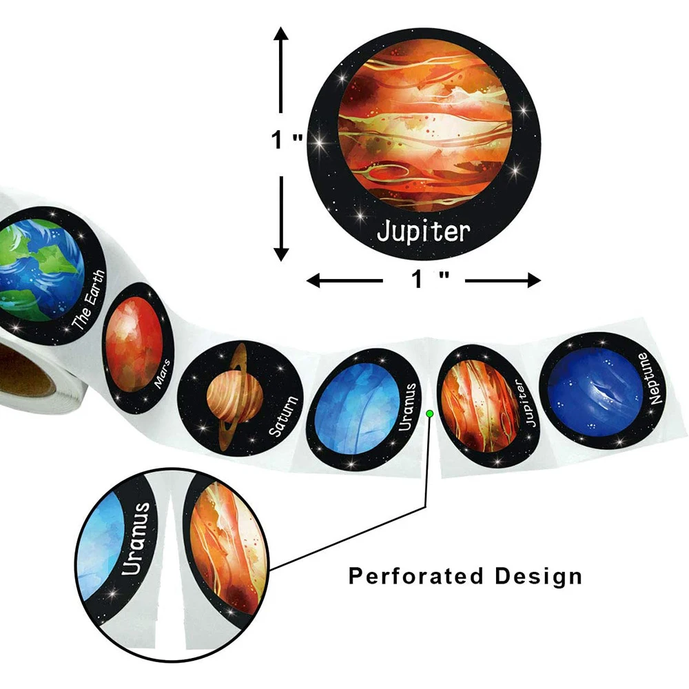 Play 100-500PCS Solar System Planet Paper Sticker Outer SA Birthday Party Decor  - £23.15 GBP