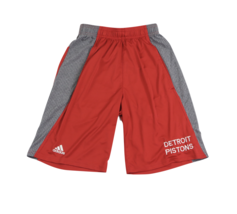 New Adidas NBA Detroit Pistons Basketball Team Issued Shorts Red Gray Me... - £33.69 GBP