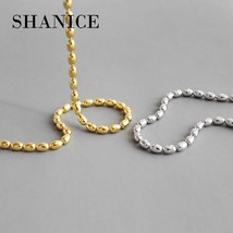 SHANICE 925 Sterling Silver INS temperament niche oval beads Necklace Women Retr - £24.57 GBP