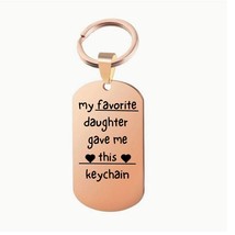 Personalized Keychain - My Favorite Daughter Gift Fathers Day Gift for dad - £7.98 GBP