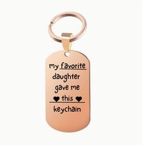 Personalized Keychain - My Favorite Daughter Gift Fathers Day Gift for dad - $9.99