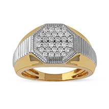 Authenticity Guarantee 
10K Yellow Gold 0.50CT TW Diamond Octagon Shape Clust... - £564.30 GBP