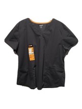 Scrubstar Core Essentials Women&#39;s V-Neck Short Sleeve Top Pewter Color 2... - £11.89 GBP